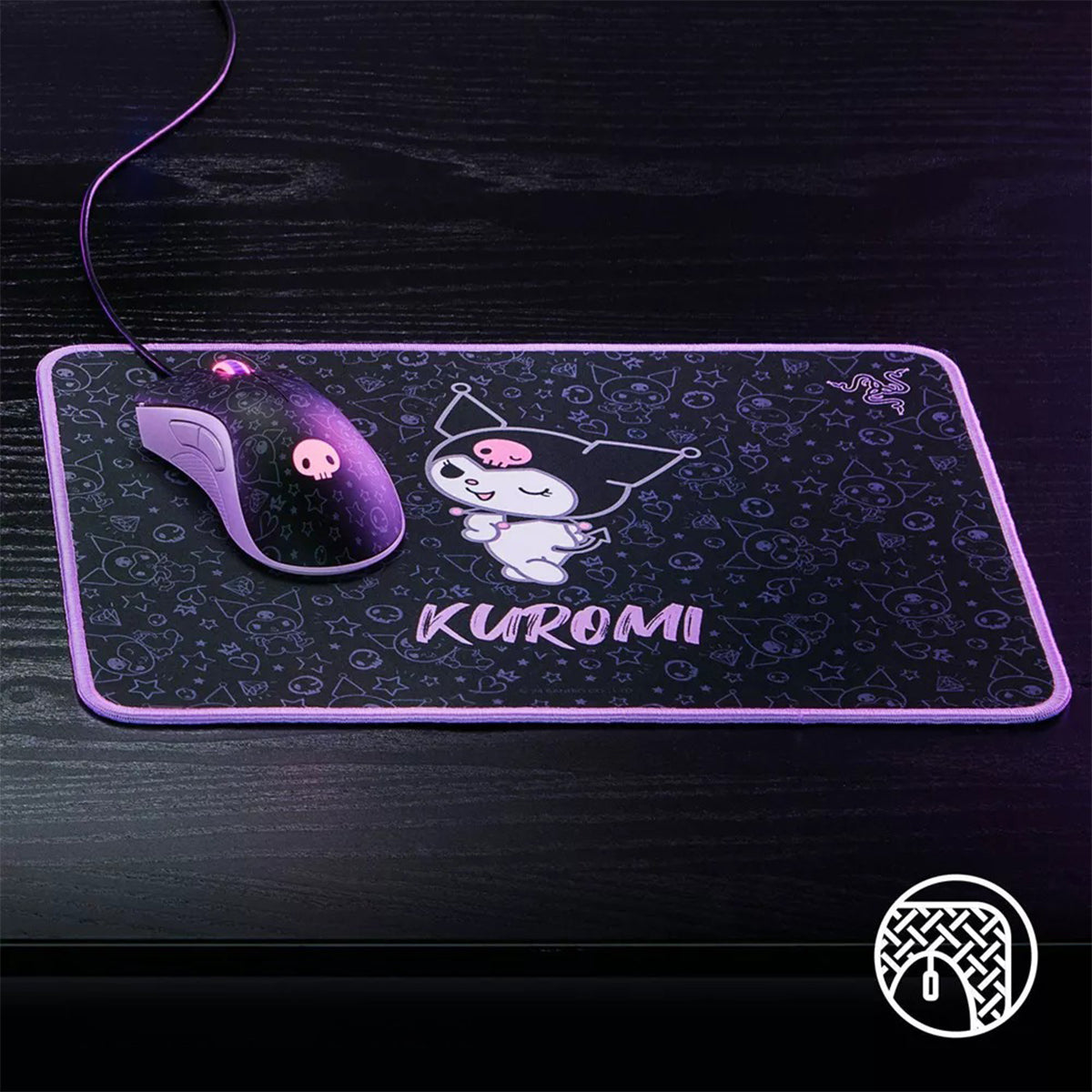 Razer DeathAdder Essential Ergonomic Wired Gaming Mouse + Goliathus Soft Gaming Mouse Mat Bundle (Kuromi Edition)