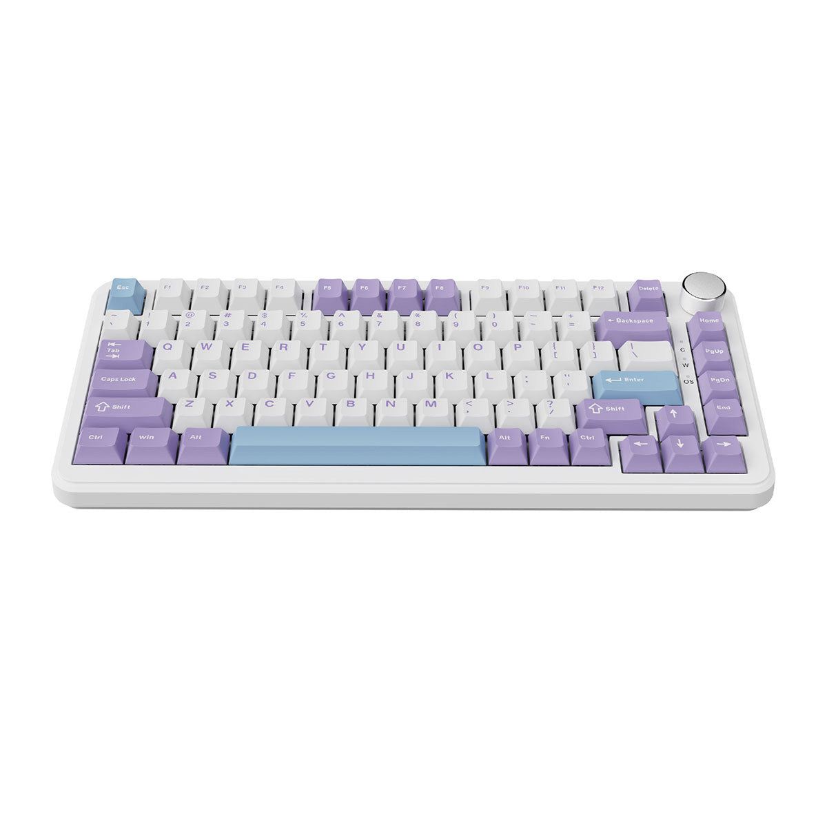 Ajazz AK820 Max RGB Wired 75% 82-Keys Gasket-mounted South Facing Hot Swappable Mechanical Keyboard Knob FR4 PCB (Purple/White/Blue) (Magnetic Switch)