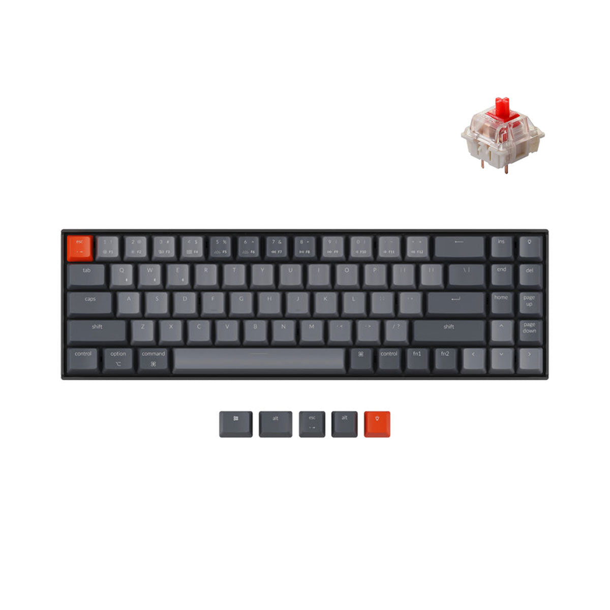 Keychron K14 White LED Backlight Hot-Swappable Wireless Mechanical Keyboard (Red Switch)