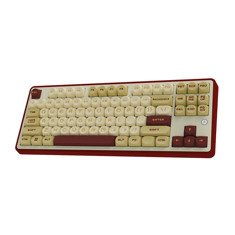 Ajazz AK870 RGB Tri-Mode 87-Keys TKL Gasket-mounted Hot Swappable Mechanical Keyboard (Grey/Cream/Red) (Maillard Switch)