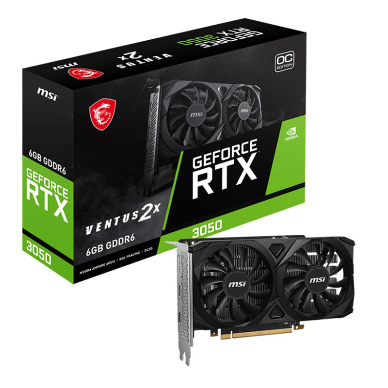 MSI GeForce RTX 3050 Ventus 2X E 6GB OC GDDR6 Graphics Card