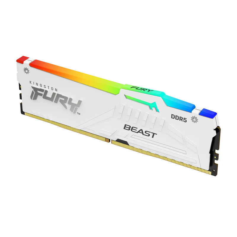 Kingston Fury Beast 16GB (1X16GB) DDR5 RGB Expo 6000MT/s CL36-44-44 Memory (White) (KF560C36BWE2A-16)