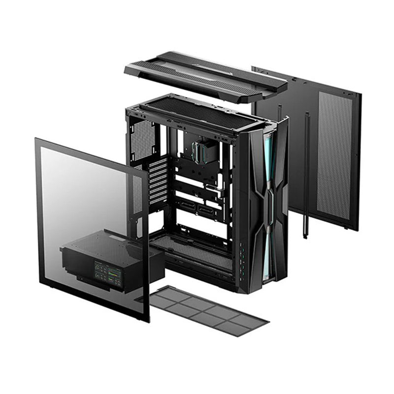 DeepCool Genome III Full-Tower Premium Case with Integrated Liquid Cooling (Black, White) (R-GENOME-BKALA3-G-3, R-GENOME-WHALA3-G-3)