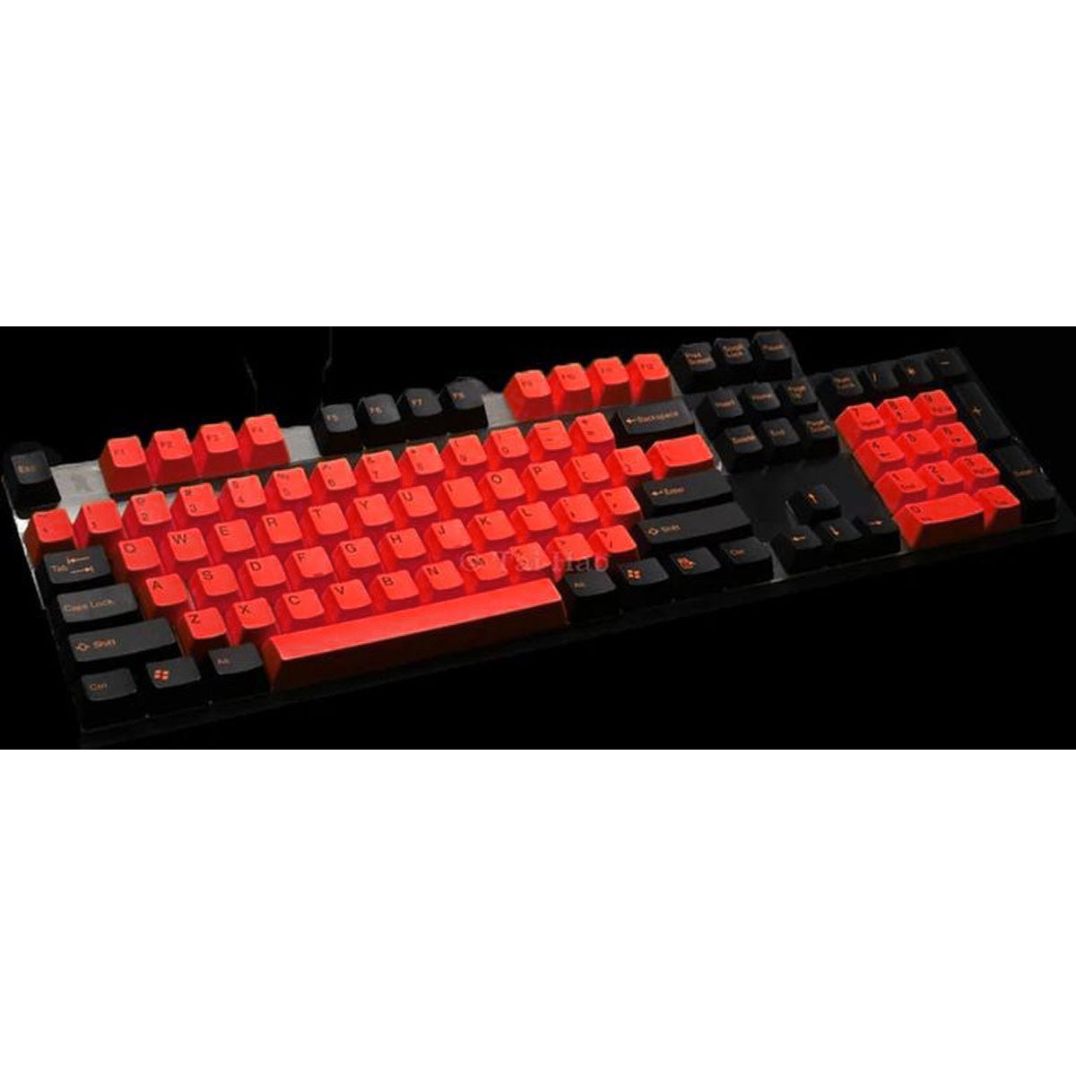 DOUBLE SHOT PBT KEYCAPS FOR CHERRY MX KEYBOARD RED/BLACK