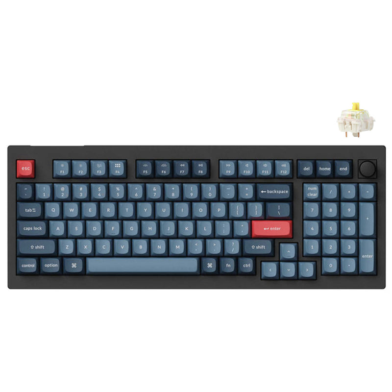 Keychron V5 Max QMK/Via Fully-Assembled W/ Knob RGB Backlit Hot-Swappable 96% Wireless Custom Mechanical Keyboard - Carbon Black