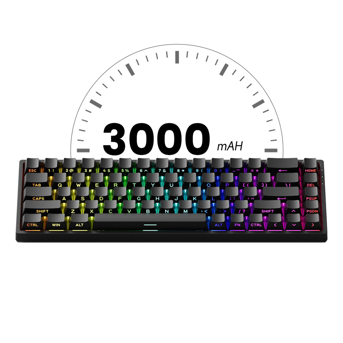 MonsGeek FUN68 HE Black Transparent Tri-Mode RGB Mechanical Keyboard (Flash Magnetic Switch) (103-FN68A-003)
