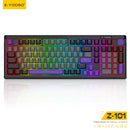 E-Yooso Z-101 RGB 101 Keys Tri-Mode Hot-Swappable Mechanical Keyboard Grey/Black/Purple