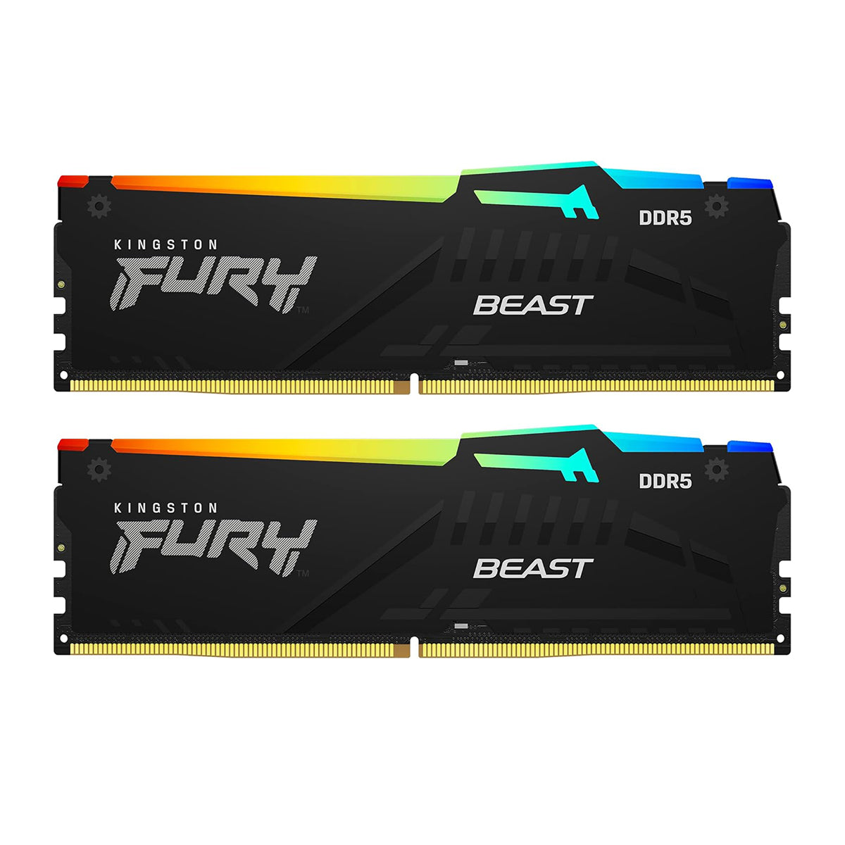 Kingston Fury Beast RGB 16GB (2x8GB) DDR5 6000MT/s CL30-36-36 1.4V EXPO/XMP Desktop Memory (KF560C30BBEAK2-16)