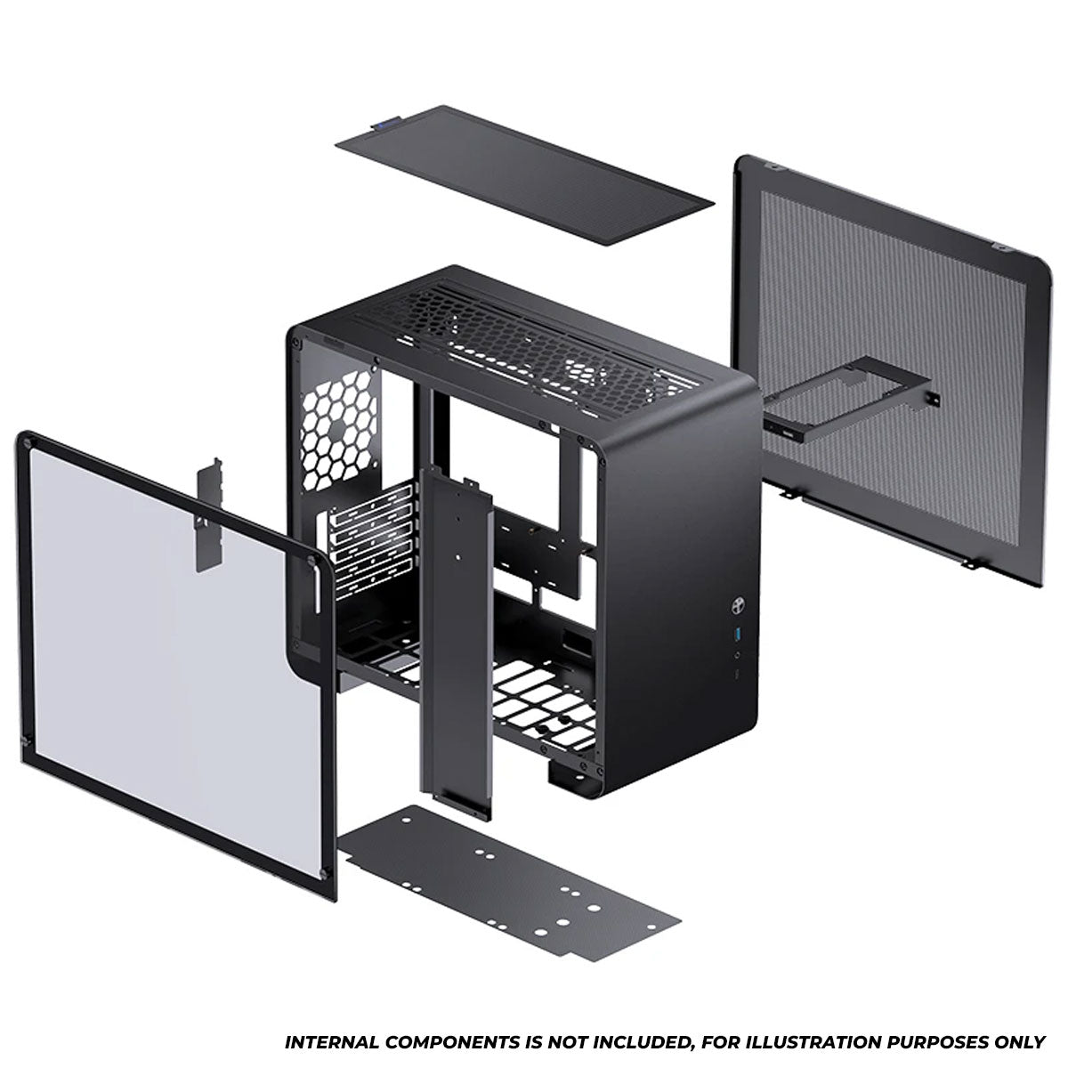 Jonsbo U4 Mini M-ATX Computer Case (Black, White)