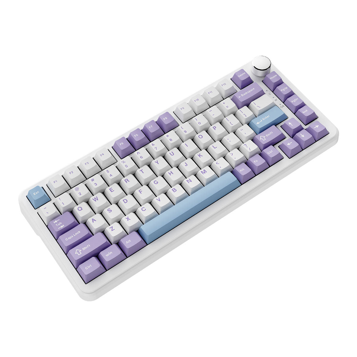 Ajazz AK820 Max RGB Wired 75% 82-Keys Gasket-mounted South Facing Hot Swappable Mechanical Keyboard Knob FR4 PCB (Purple/White/Blue) (Magnetic Switch)