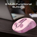 Promate Ken Dual Mode Wireless Optical Mouse With BT & RF Connectivity (Pink)