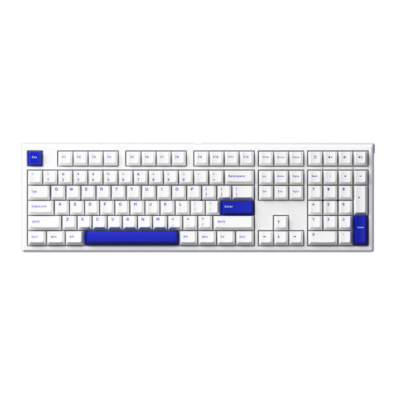 Akko MG108B Blue On White Multi-Mode RGB Hot-Swappable Mechanical Keyboard