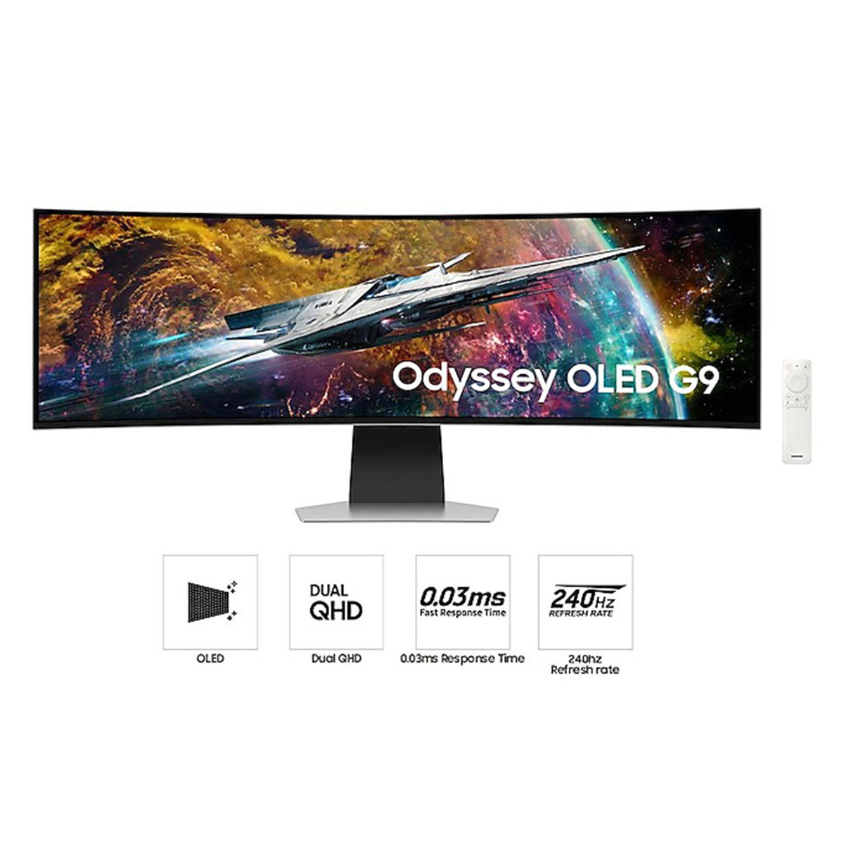 Samsung Odyssey OLED G9 (G95SC) LS49CG954SEXXP 49" Neo Quantum Processor Pro 0.03ms 240Hz GTG 5120x1440 Dual QHD Curved Smart Gaming Monitor
