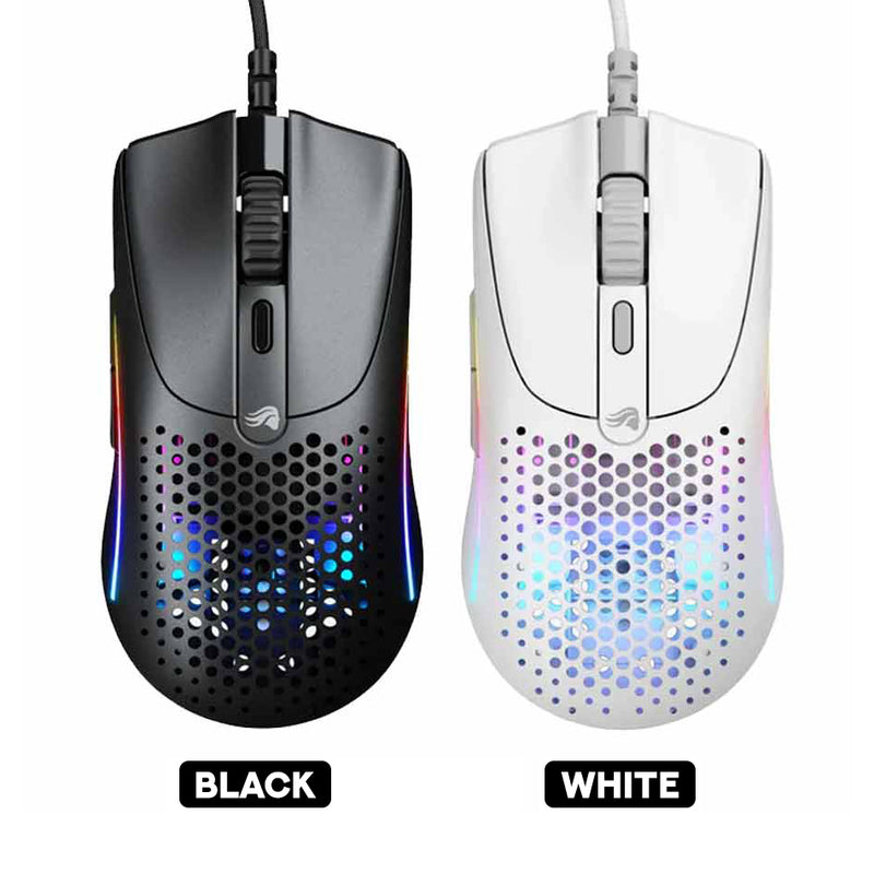 Glorious Model O 2 Mini Ultralight Ambidextrous RGB Wired Gaming Mouse (Black, White)