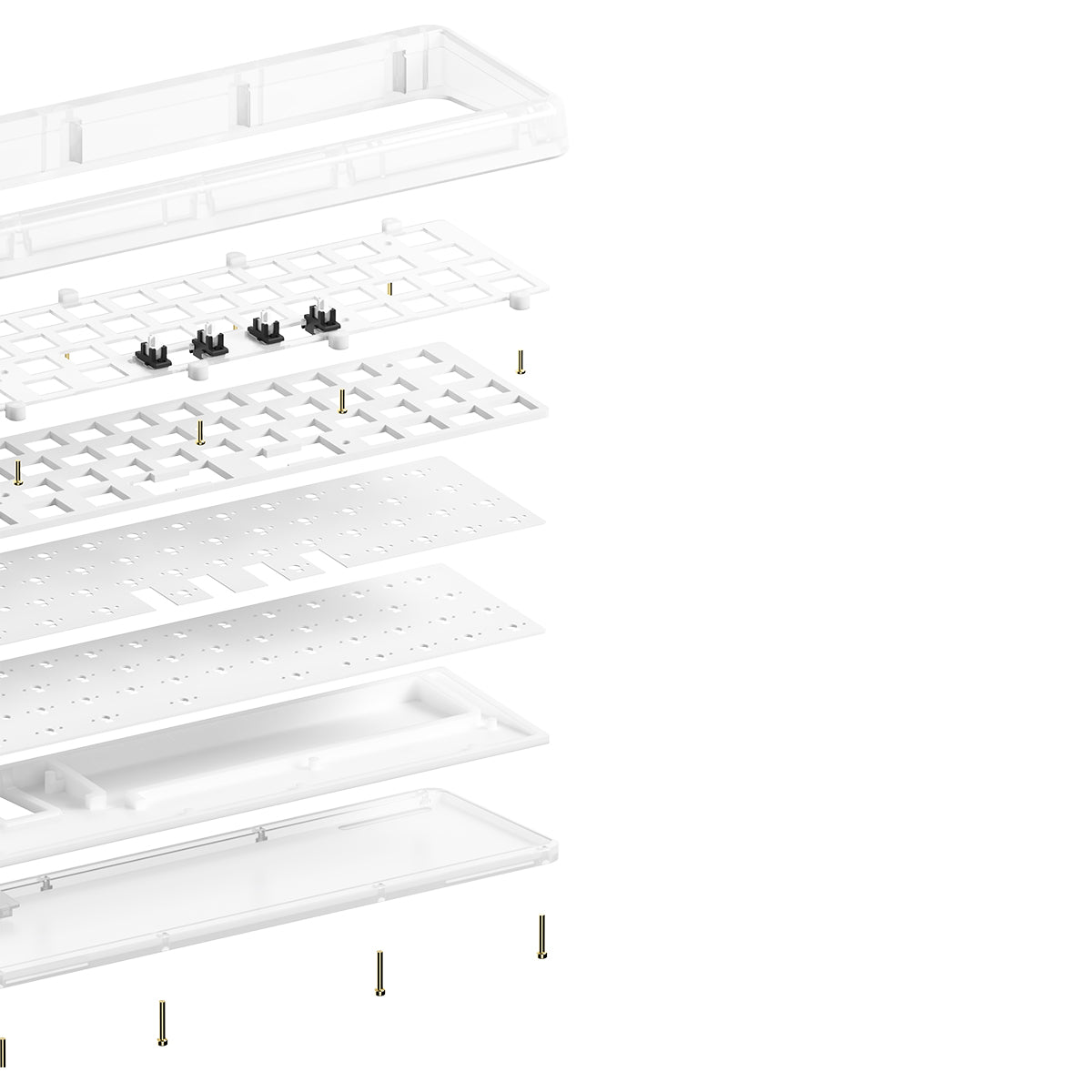 Akko ACR Top 40 Barebone Custom Hot-Swappable Mechanical Keyboard Diy Kit Top Mount (White)