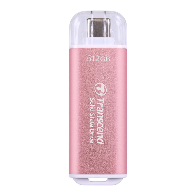 Transcend ESD300 512GB Dual USB 10Gbps Read up to 1050MB/s Type-C Portable SSD (Pink) (TS512GESD300P)