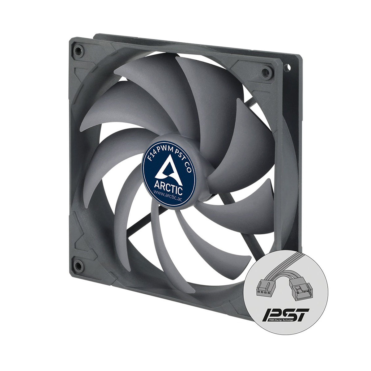 Arctic F14 PWM PST CO 140mm PWM Fan with Cable Splitter for Continuous Operation (Black)
