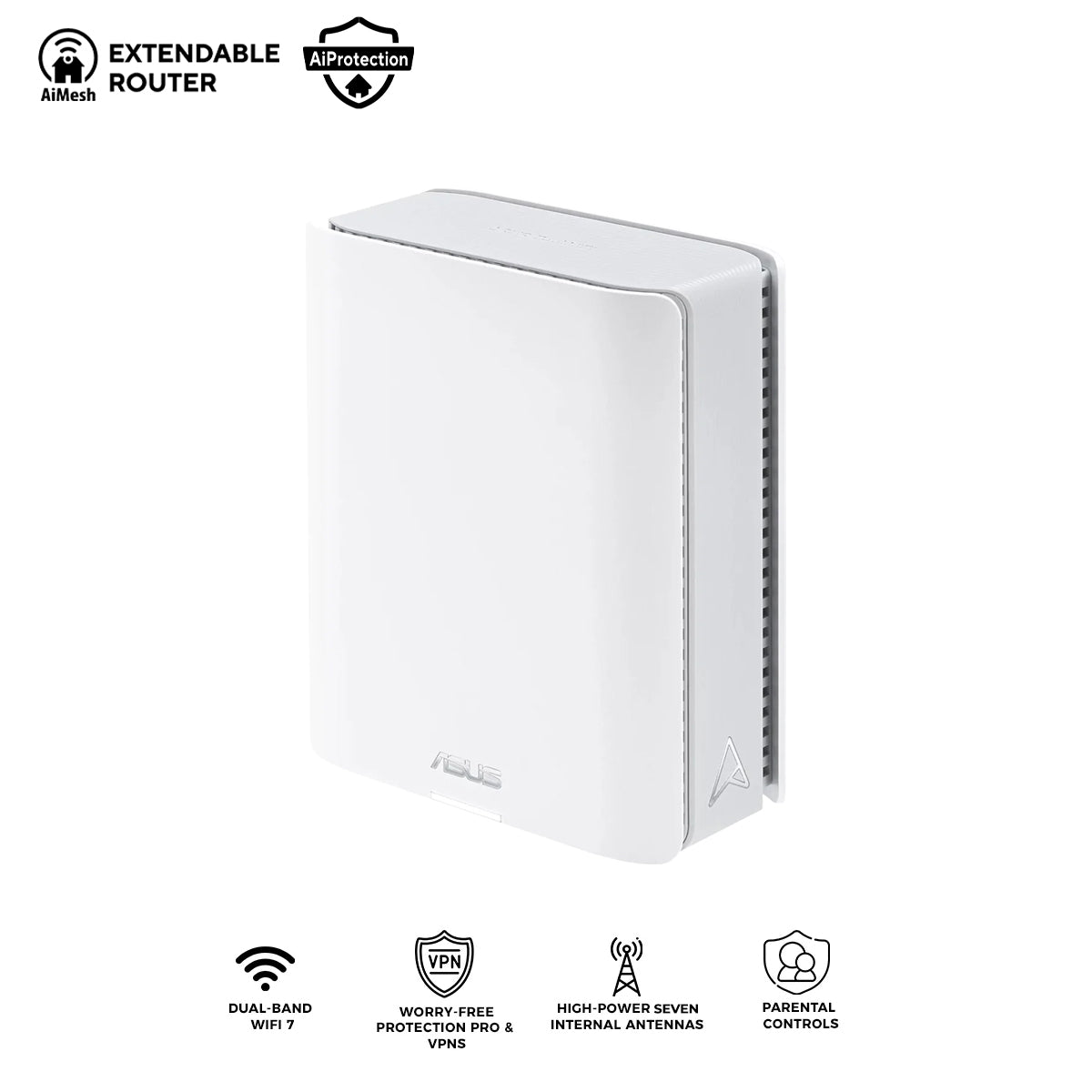 Asus ZenWiFi BT8 WiFi7 Tri-Band Be1400 Aimesh Extendable Router (1-Pack)