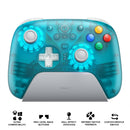 8BitDo Ultimate 2 Wireless Controller with TMR Joysticks, Switchable Hall Effect/ Tactile Triggers, RGB Fire Ring, 8Speed Wireless Tech with Charging Dock for Windows/Android/SteamOS/Apple (Clear Blue) (81HE)