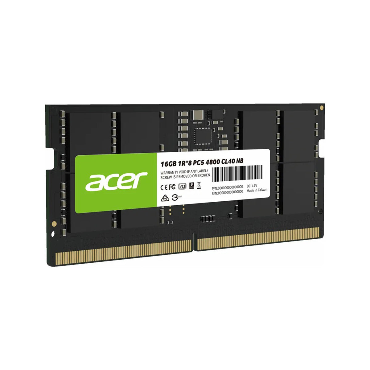 Acer SD200 16GB (1x16GB) 4800MHz CL40 DDR5 SODIMM (BL.9BWWA.412)
