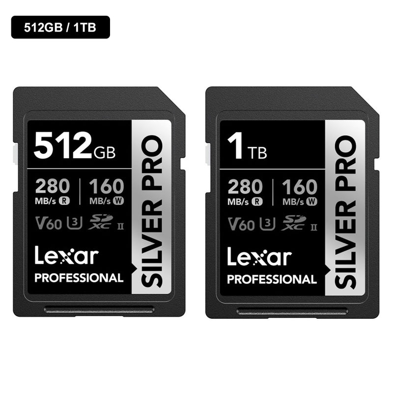 Lexar Professional SILVER PRO SDXC UHS-II C10 U3 V60 280MB/s Read 160MB/s Write SD Card