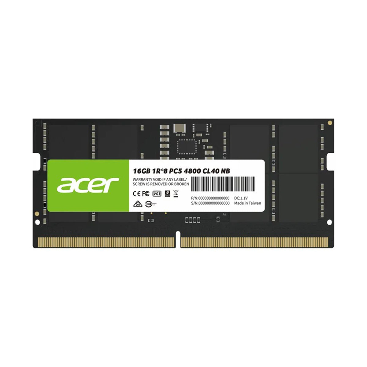 Acer SD200 16GB (1x16GB) 4800MHz CL40 DDR5 SODIMM (BL.9BWWA.412)