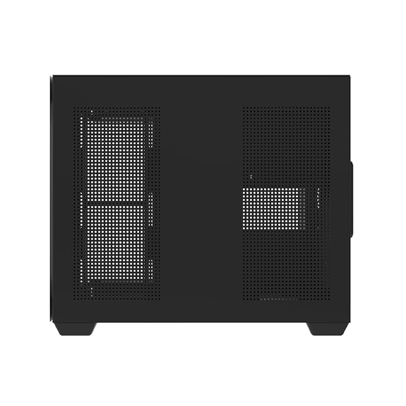 DarkFlash C285MP V2 Exquisite mATX PC Case Tempered Glass Panoramic Side Transparent (Black)