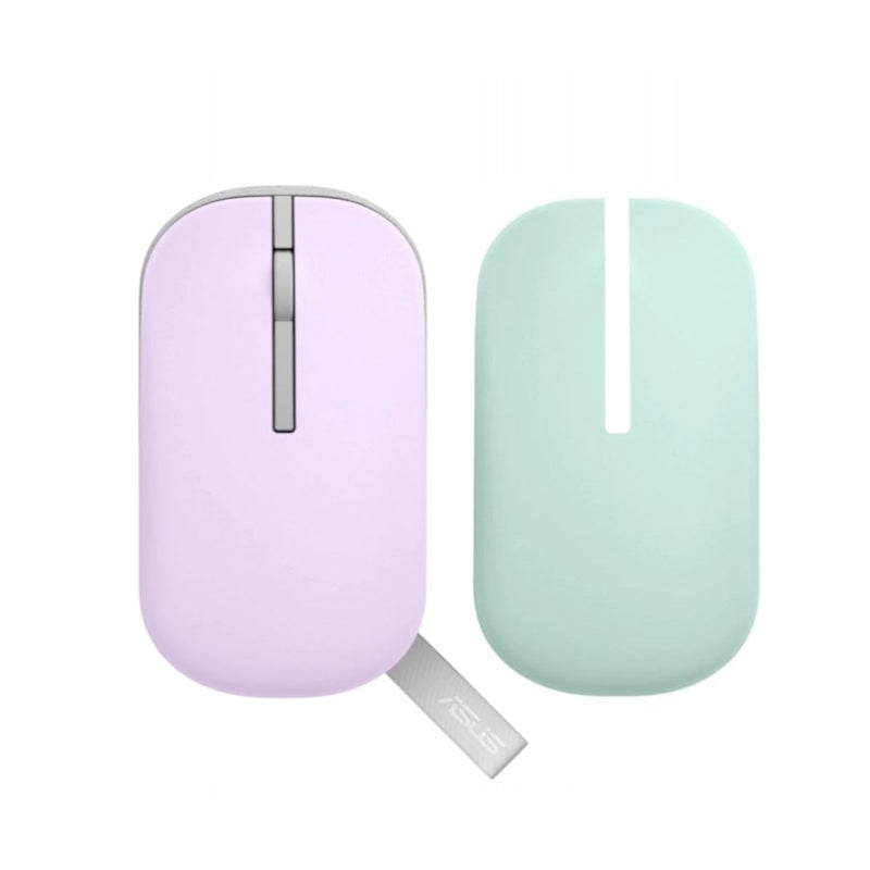 Asus Marshmallow MD100 Portable Wireless Mouse (Mist Purple) + Brave Green Cover