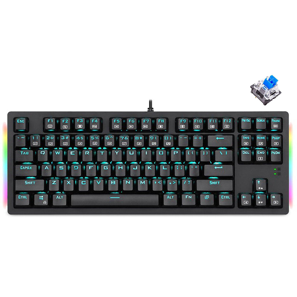 E-YOOSO K-620 Single Light With RGB Side Light 87 Keys Mechanical Keyboard Black (Blue Switch)
