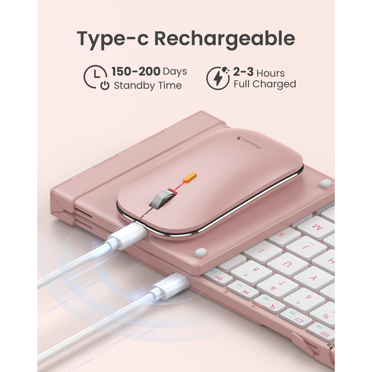 ProtoArc XKM01 Foldable Full-Size Wireless Keyboard and Mouse Combo