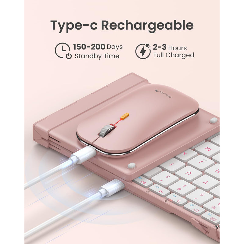 ProtoArc XKM01 Foldable Full-Size Wireless Keyboard and Mouse Combo