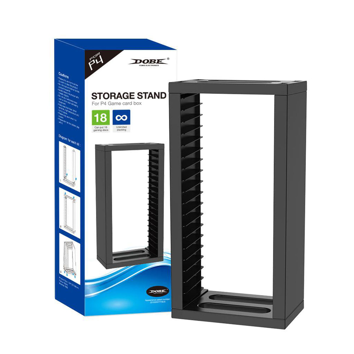 DOBE PS4 STORAGE STAND FOR P4 GAME CARD BOX 18 (TP4-19221) - DataBlitz