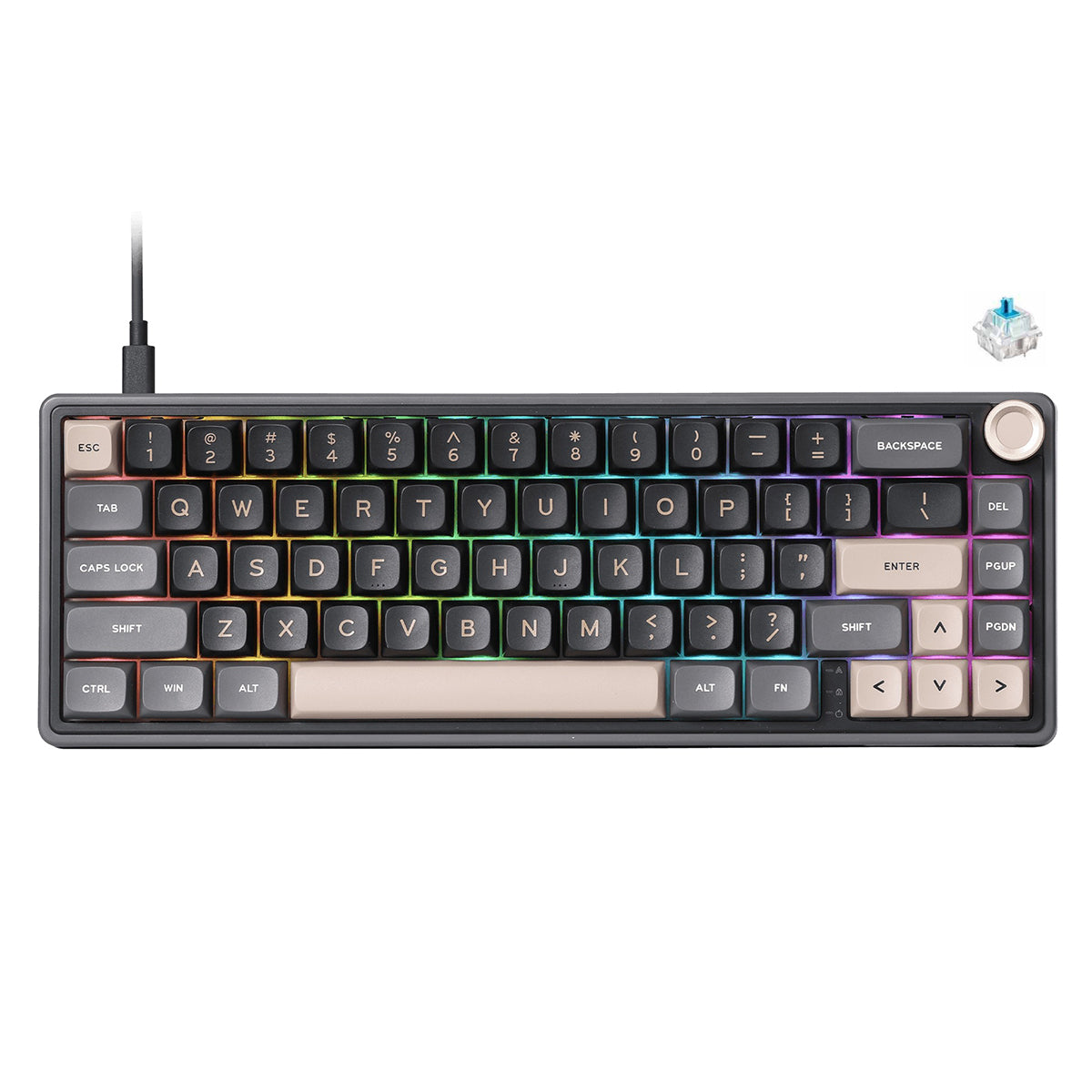 Royal Kludge R65 Single-Mode RGB 66-Keys Hot-Swappable Mechanical Keyboard Phantom