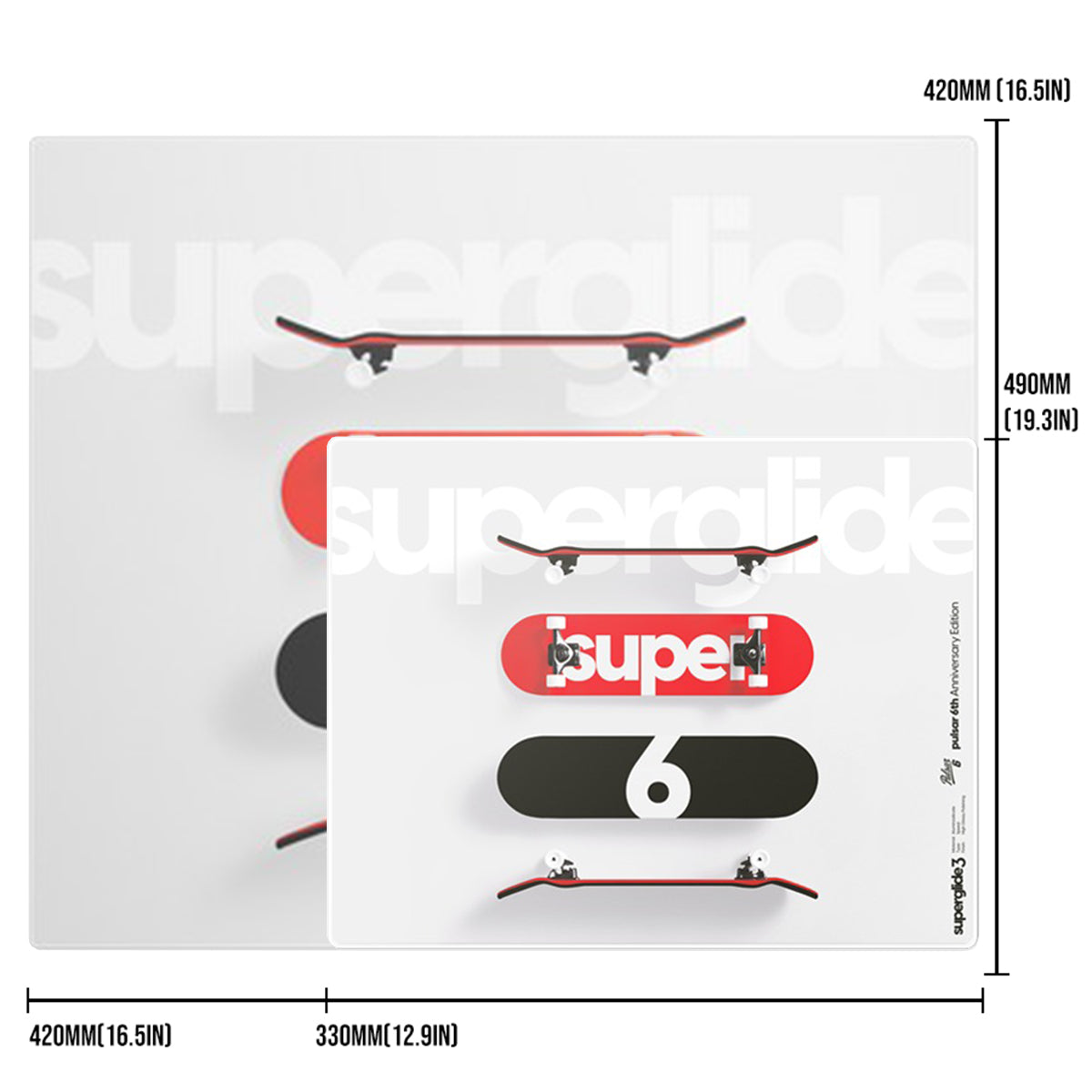 Pulsar Superglide 3 Premium Glass Mousepad 6th Anniversary Edition (Skateboard)