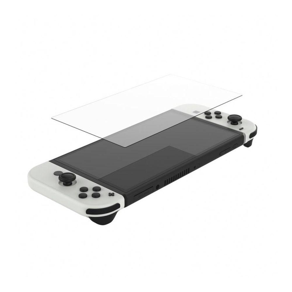 Nintendo Switch Console With White Joycon (OLED Model) + NSW DOBE Glass Film For N-S Oled (TNS-1156) Bundle