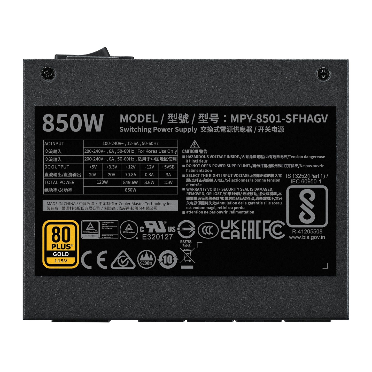 Cooler Master V SFX Gold 850 ATX 3.1 80+ Fully Modular Power Supply