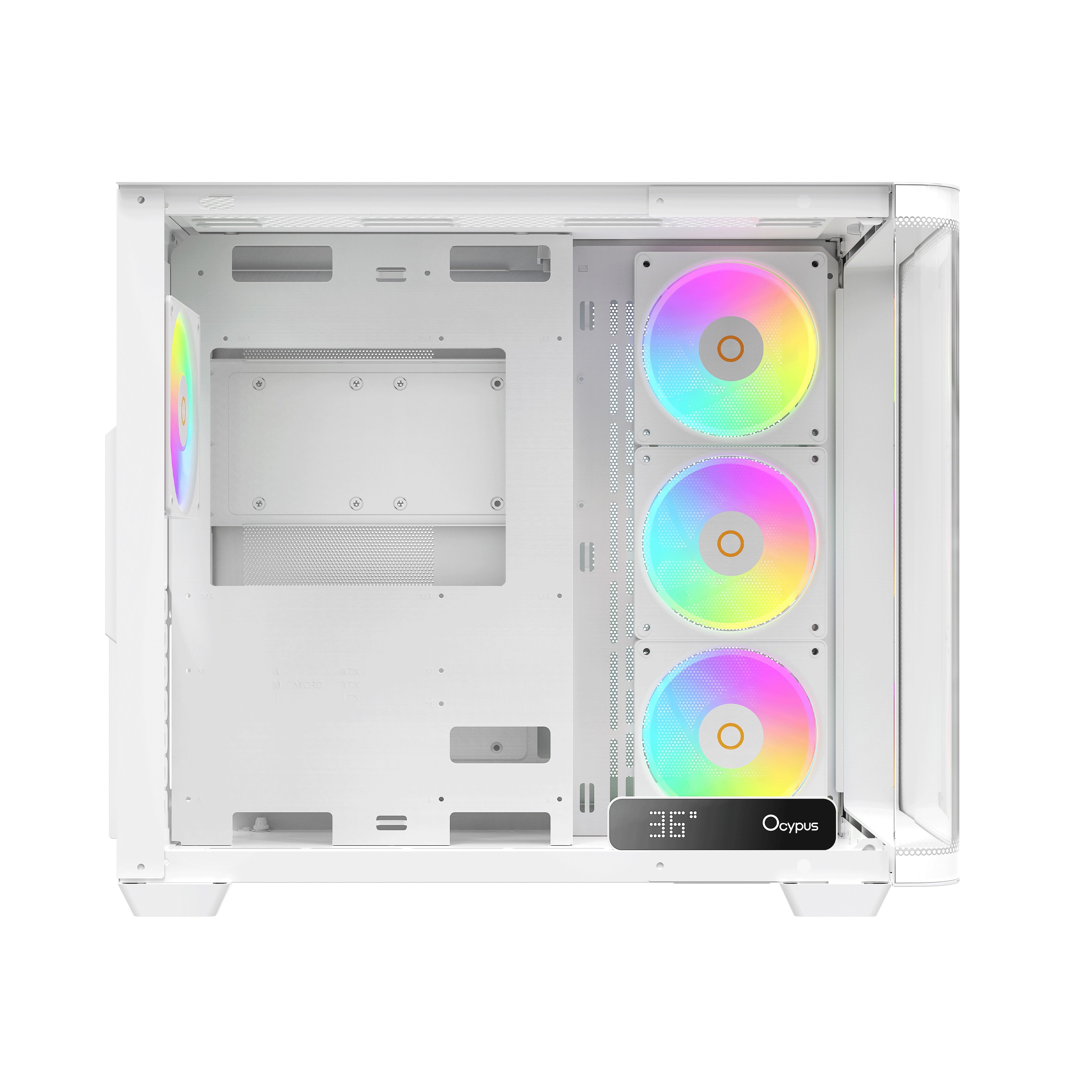 Ocypus Iota C70 Curve ARGB Digital Mid-Tower PC Case (Black, White)