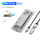 Orico M.2 NVMe SSD Enclosure - 20Gbps Type-C (Silver, Blue, Black)