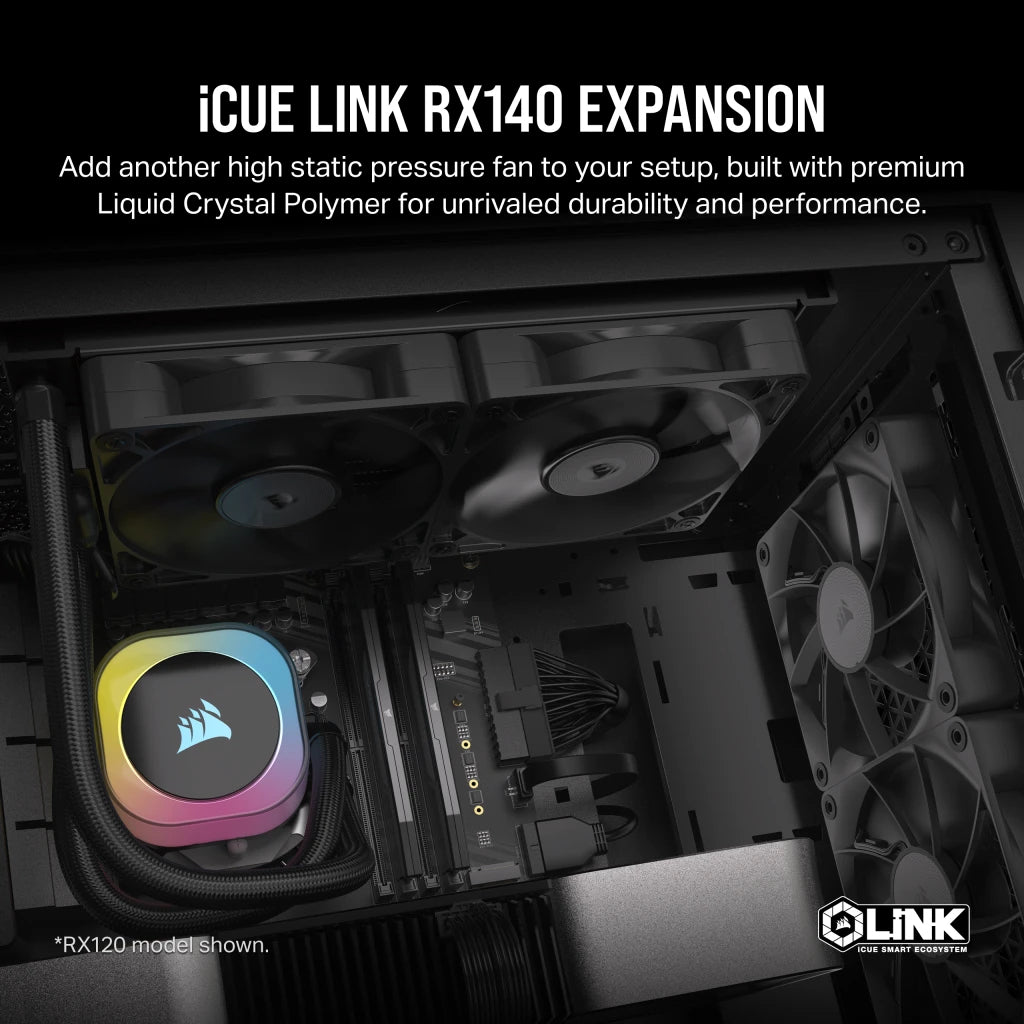 Corsair iCue Link RX140 140mm PWM Single Fan Expansion (Black) | DataBlitz