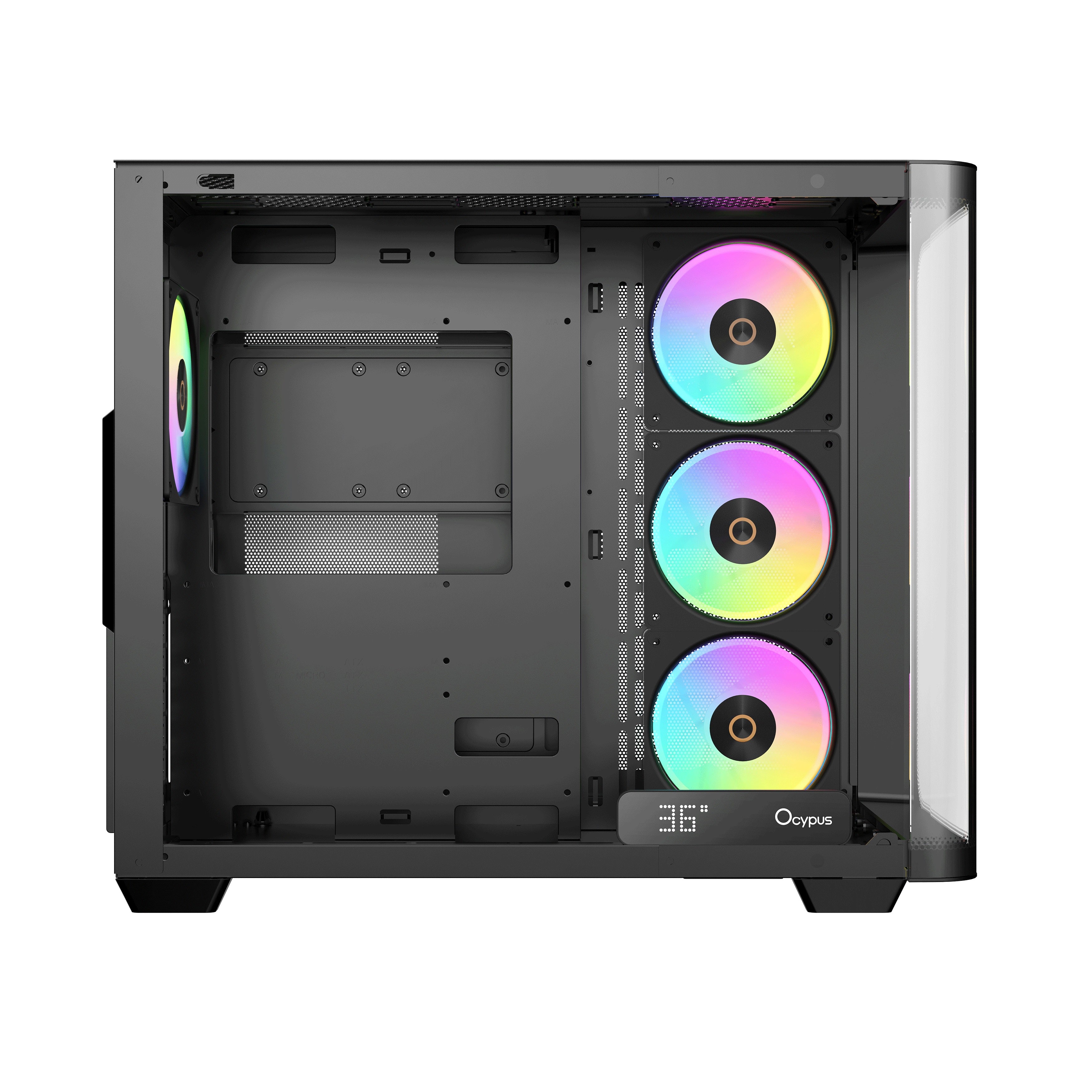 Ocypus Iota C70 Curve ARGB Digital Mid-Tower PC Case (Black, White)