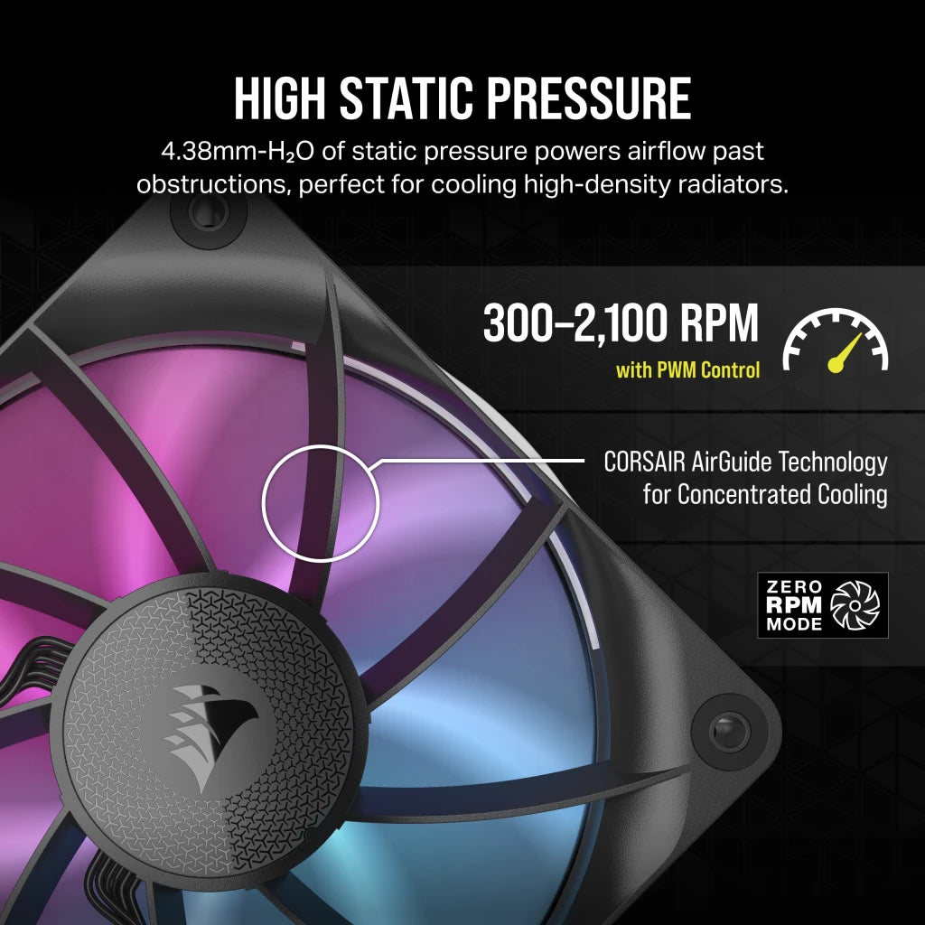 Corsair iCue Link RX120 RGB 120MM PWM Single Fan Expansion (Black, White)