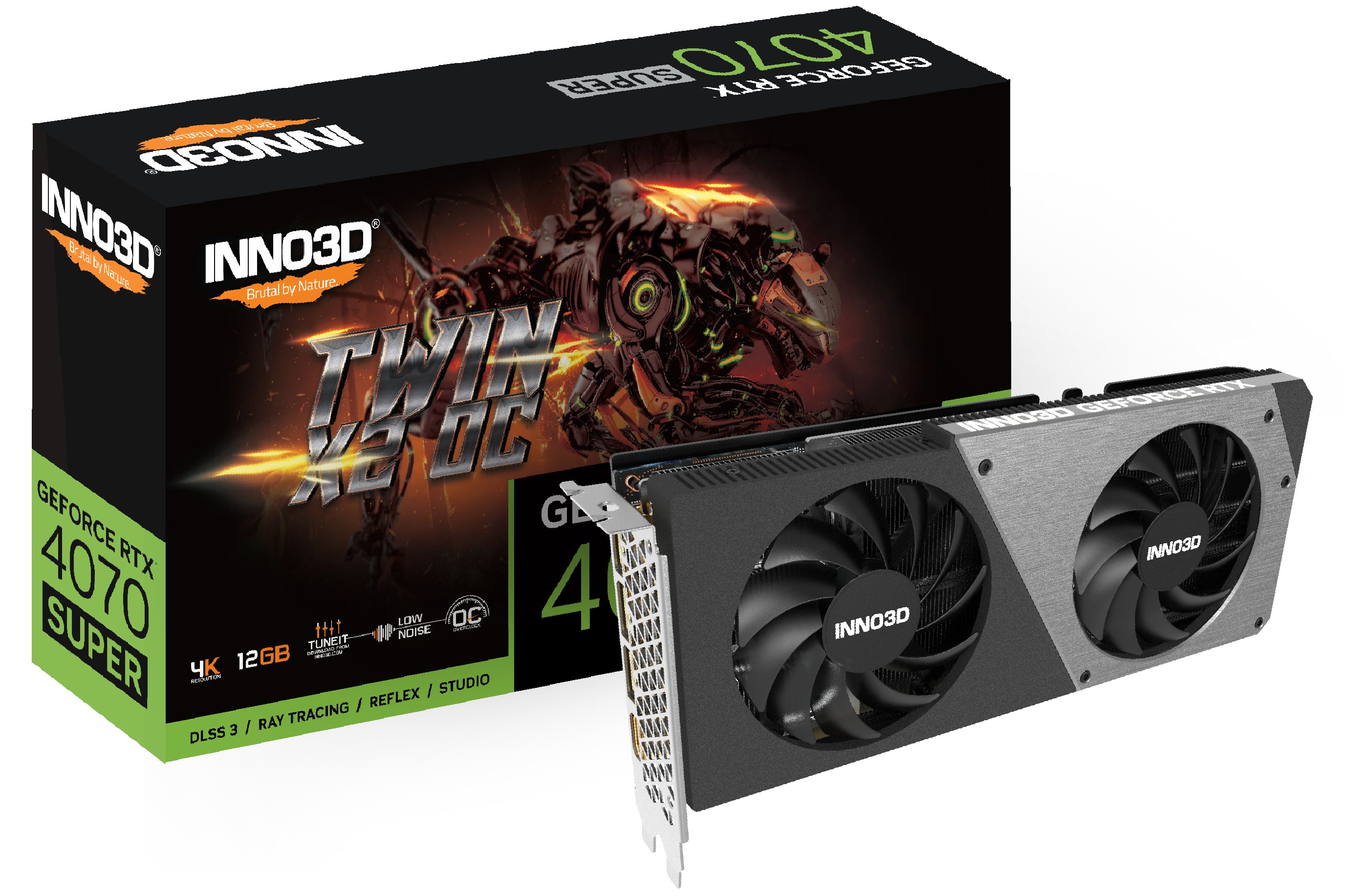INNO3D GeForce RTX 4070 Super Twin X2 12GB OC GDDR6X Graphics Card (Black) | DataBlitz