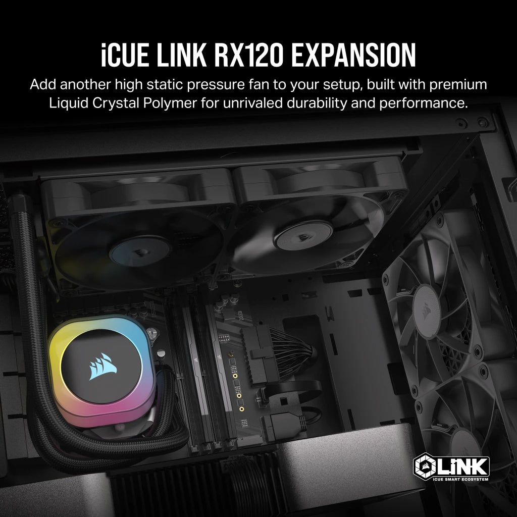 Corsair iCue Link RX120 120mm PWM Single Fan Expansion (Black)