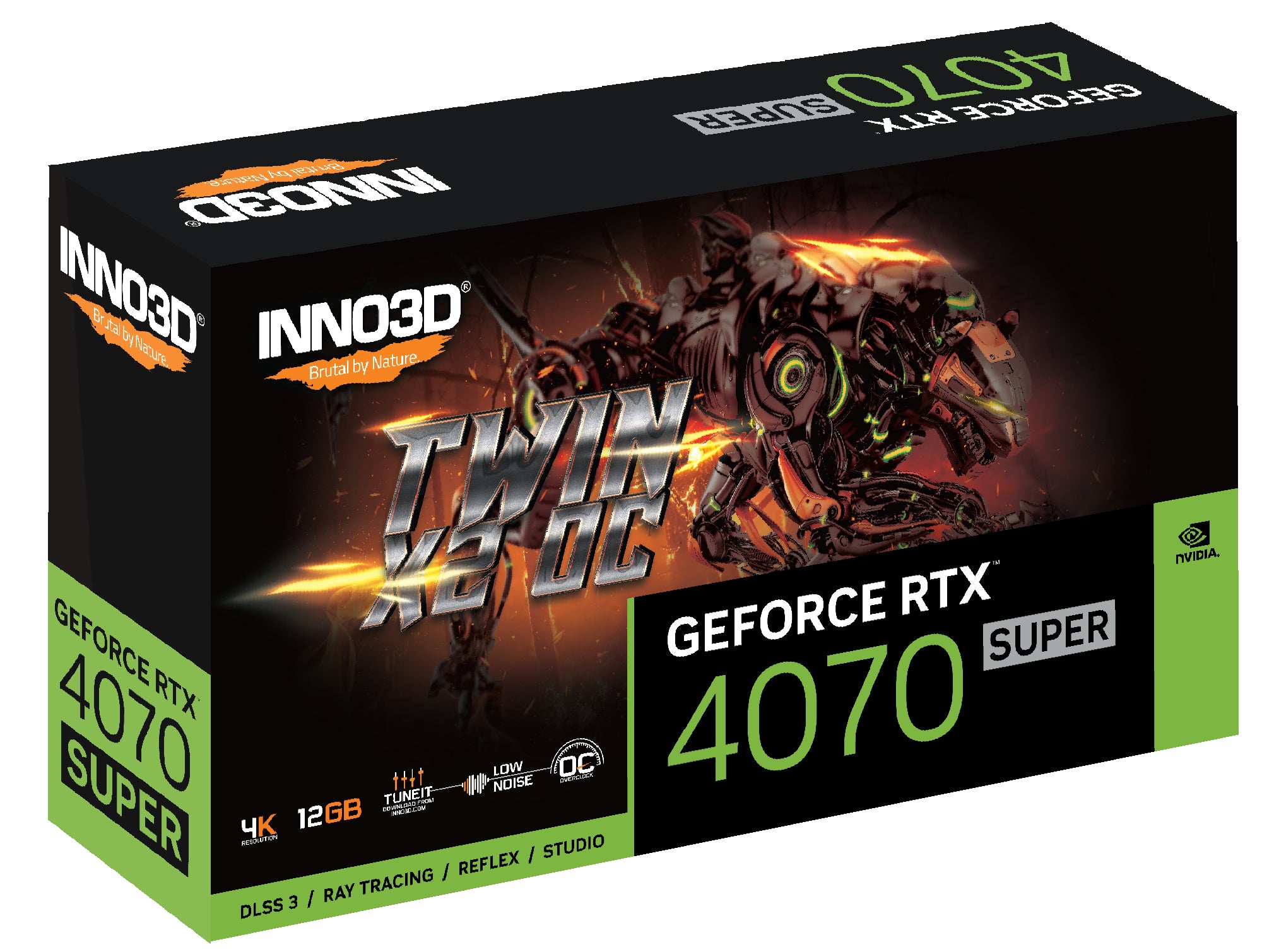 INNO3D GeForce RTX 4070 Super Twin X2 12GB OC GDDR6X Graphics Card (Black) | DataBlitz