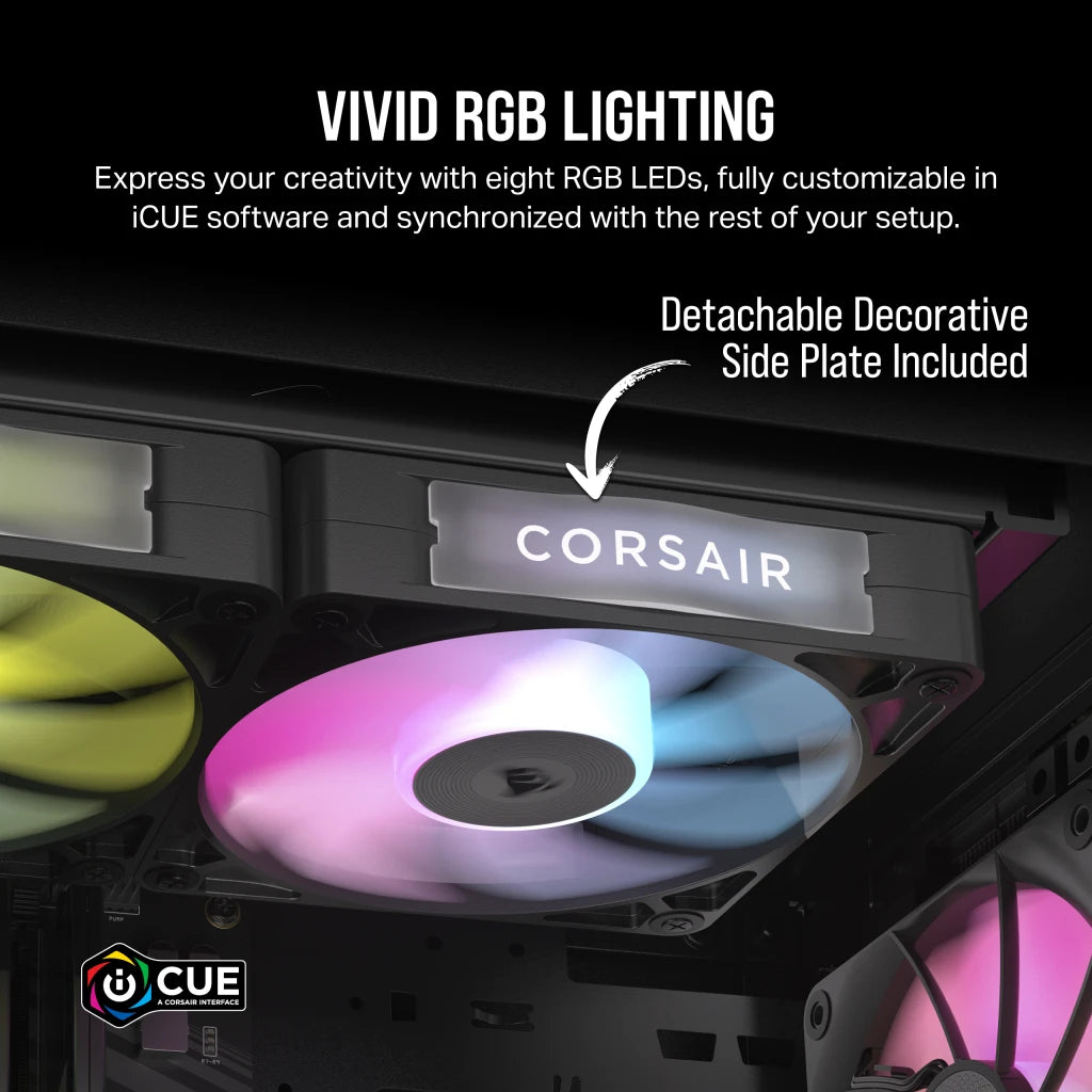Corsair iCue Link RX120 RGB 120MM PWM Single Fan Expansion (Black, White)
