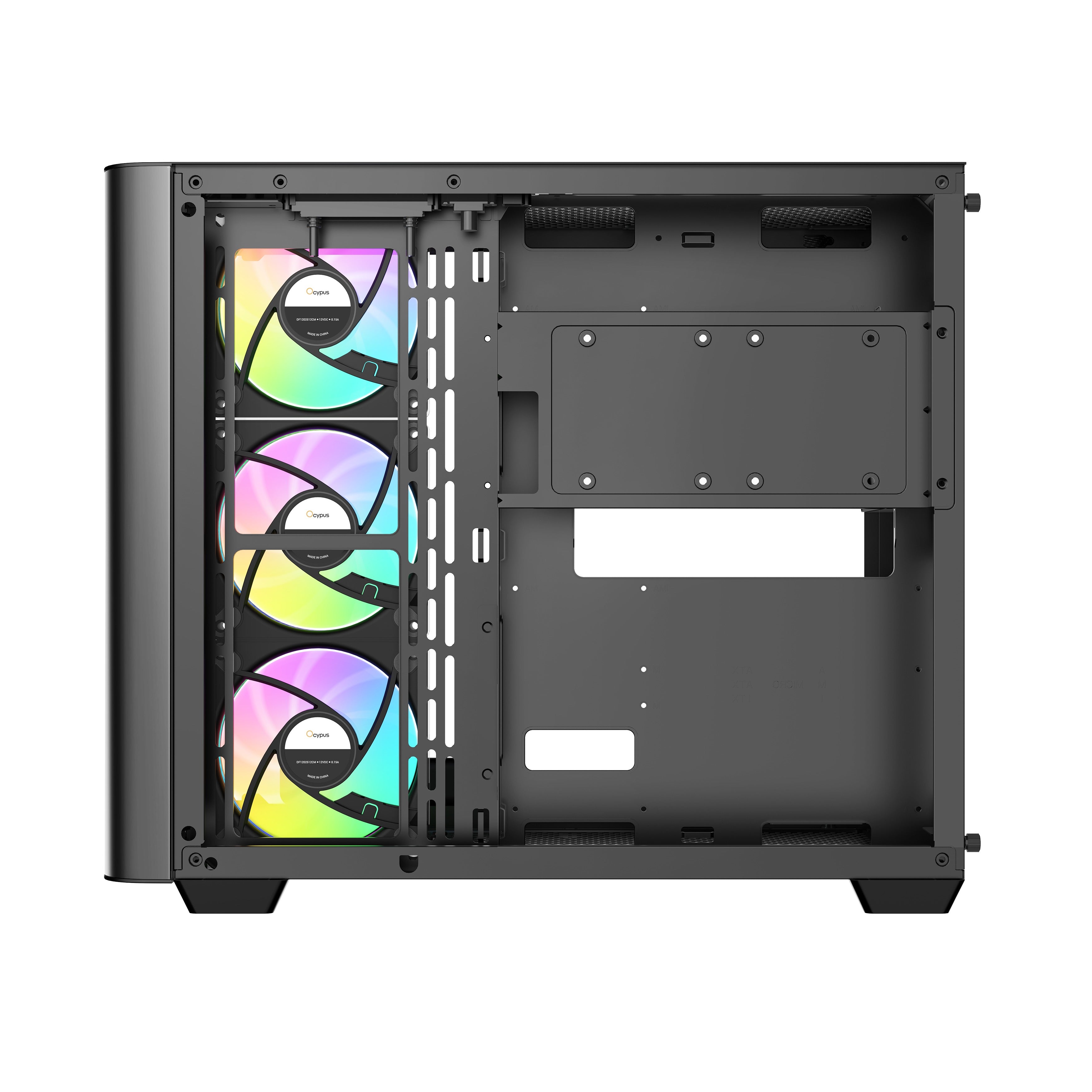 Ocypus Iota C70 Curve ARGB Digital Mid-Tower PC Case (Black, White)