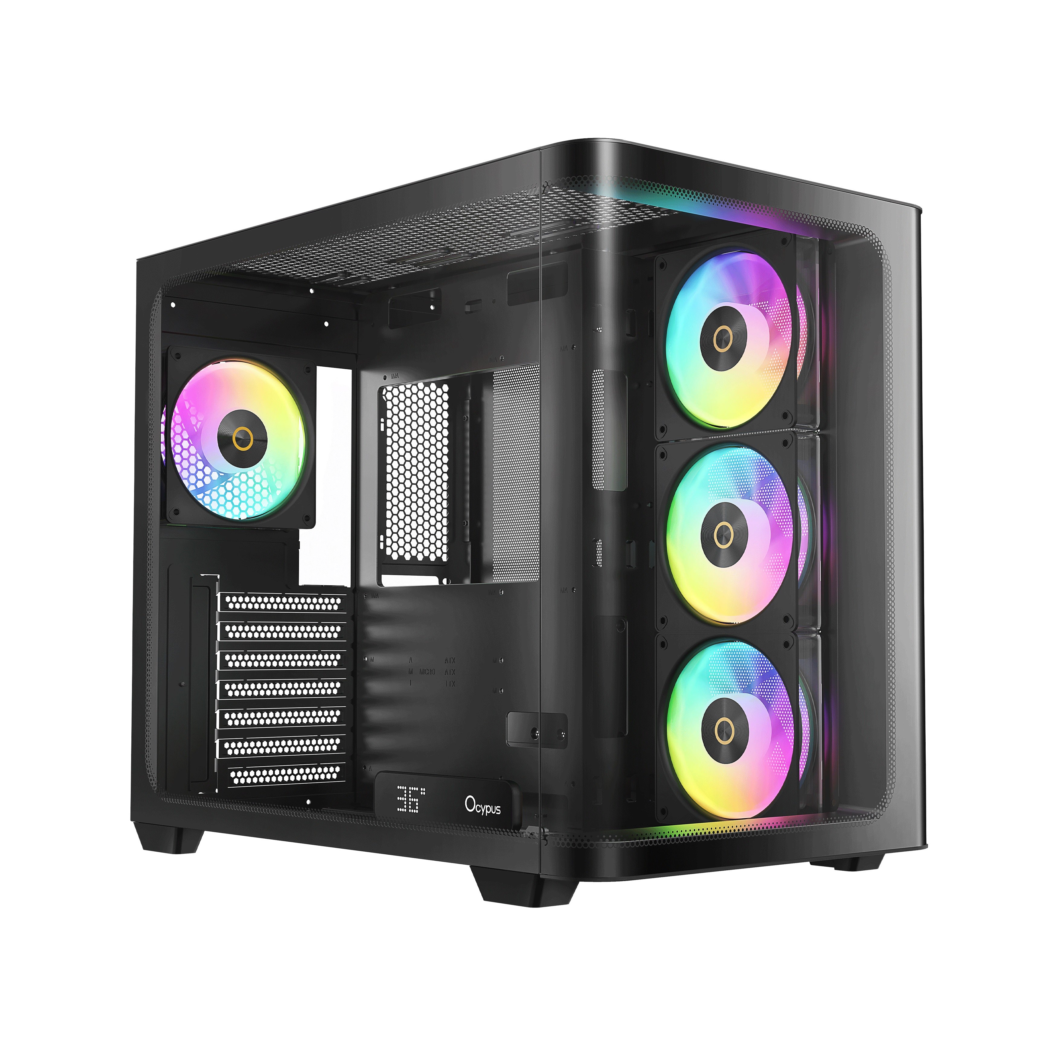 Ocypus Iota C70 Curve ARGB Digital Mid-Tower PC Case (Black, White)