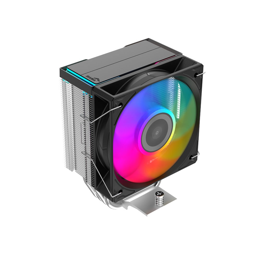 Sama X40L Compact CPU Air Cooler with Metal Finish, Industrial Look, Pair with ARGB 100mm Fan