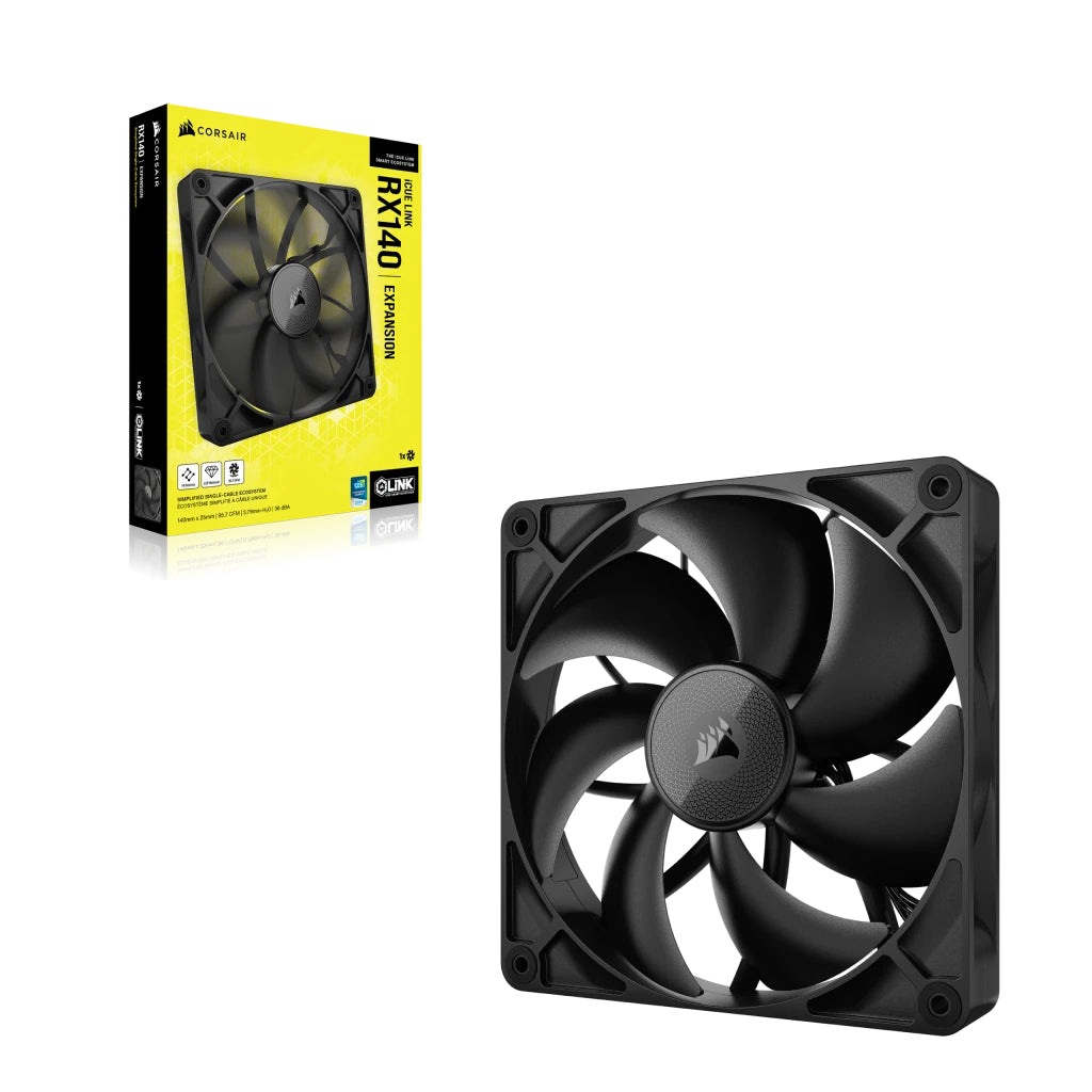 Corsair iCue Link RX140 140mm PWM Single Fan Expansion (Black) | DataBlitz