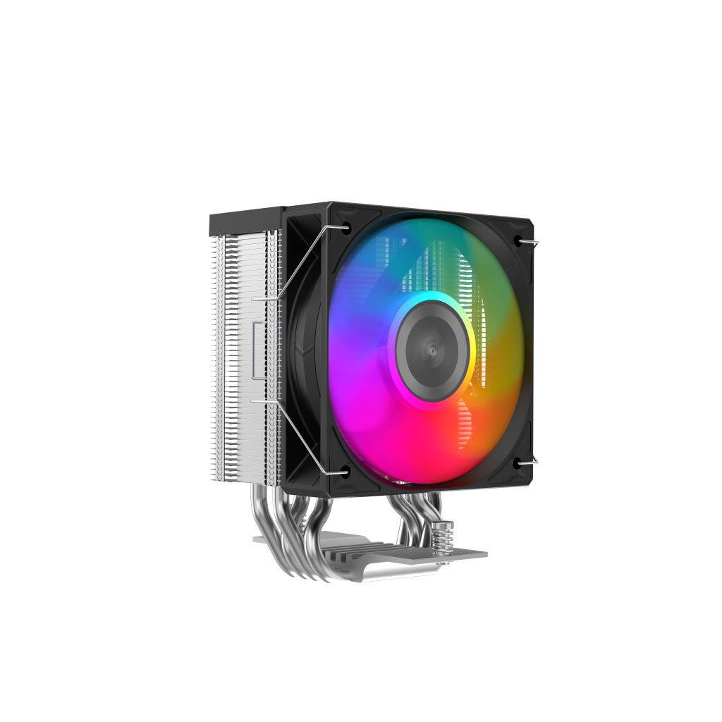 Sama X40L Compact CPU Air Cooler with Metal Finish, Industrial Look, Pair with ARGB 100mm Fan